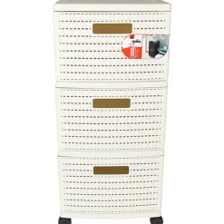 Tour de rangement 3 tiroirs blanc