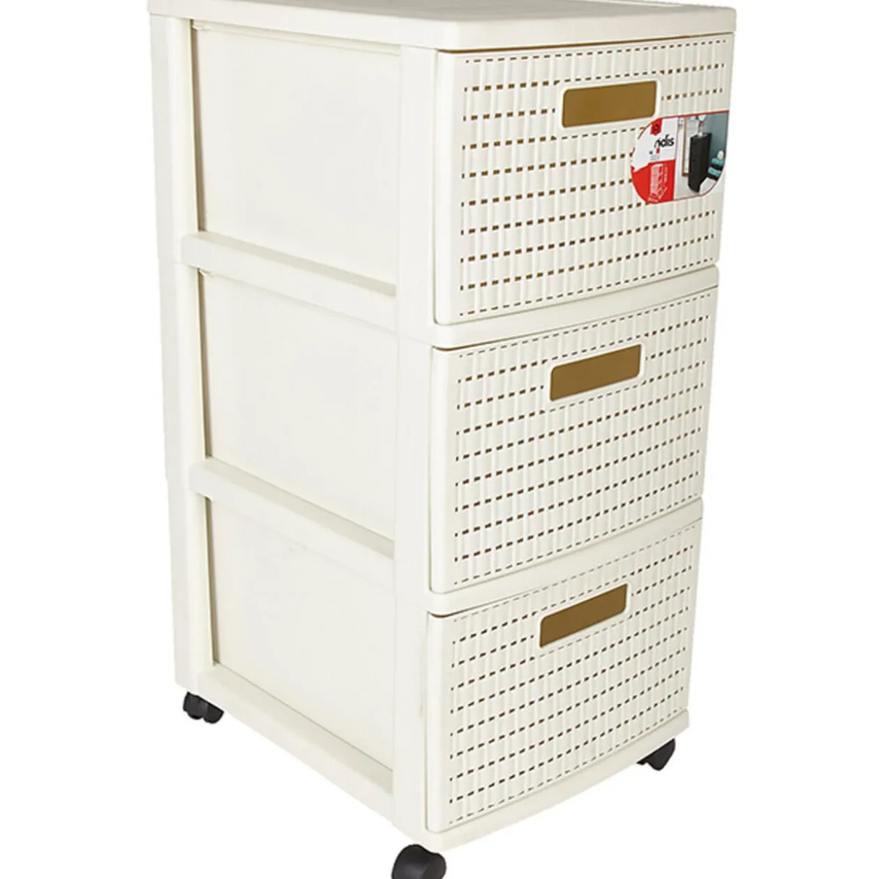 Tour de rangement 3 tiroirs blanc