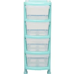 Tour de rangement 4 tiroirs A4 vert