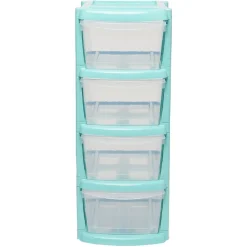 Tour de rangement 4 tiroirs A4 vert