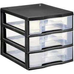 Tour de rangement 3 tiroirs format A6 noir