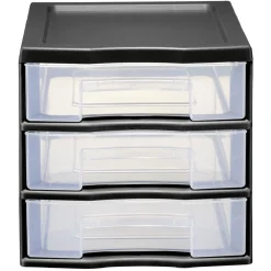 Tour de rangement 3 tiroirs format A6 noir