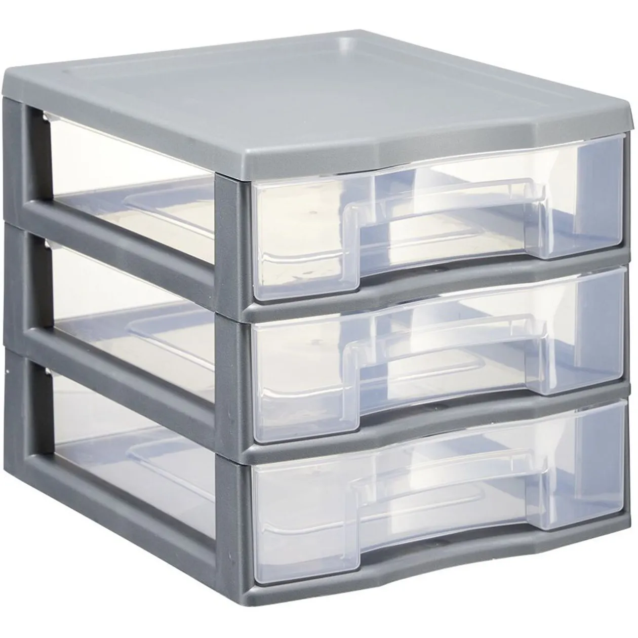 Tour de rangement 3 tiroirs format A6 gris