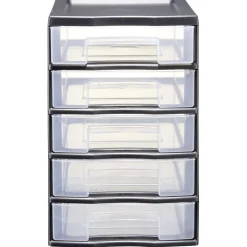 Tour de rangement 5 tiroirs format A6+ noir