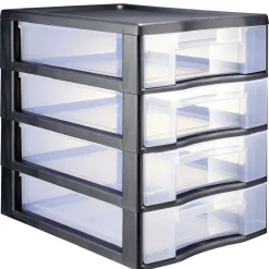 Tour de rangement 4 tiroirs format A4 noir