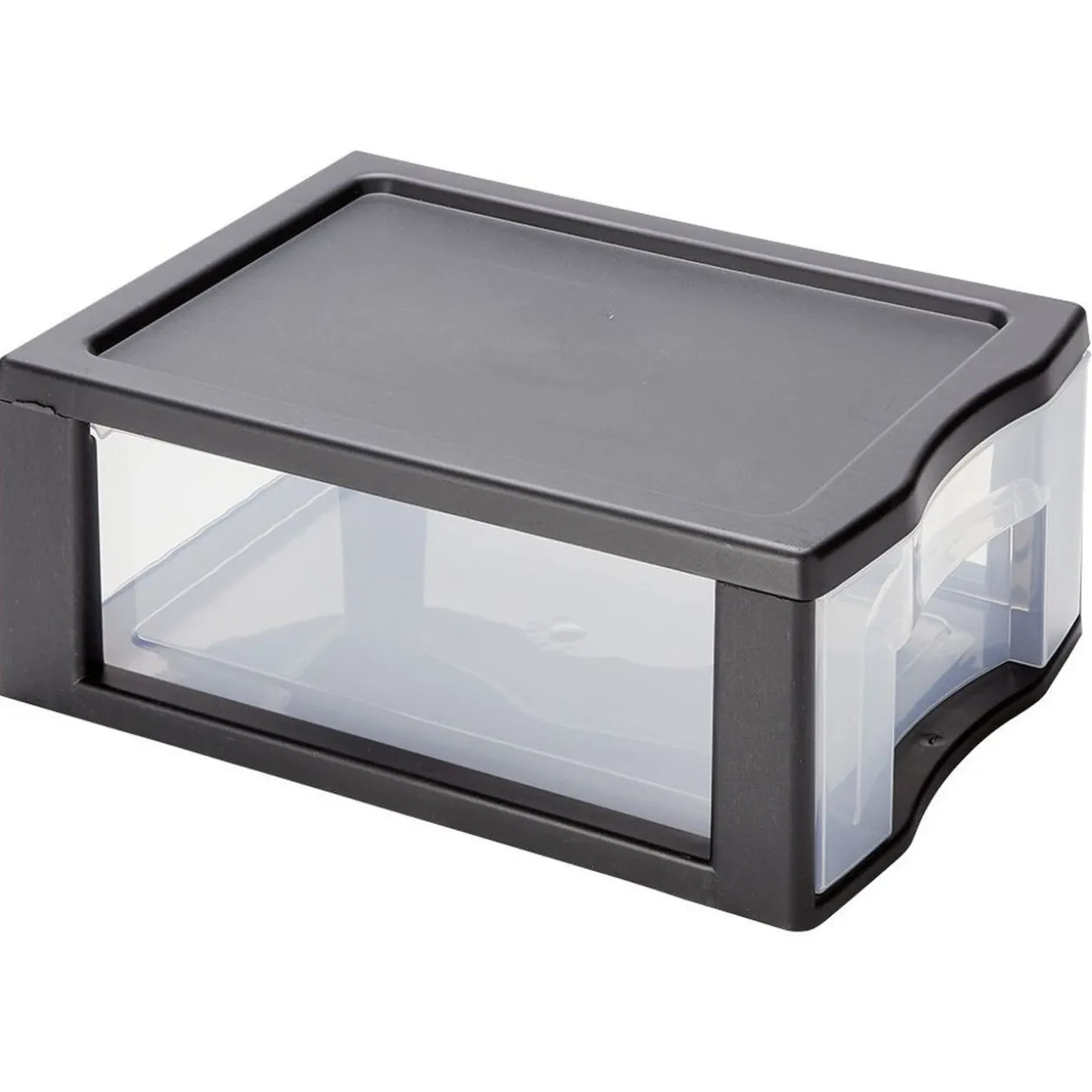 Tour de rangement 1 tiroir format A4 transparent et noir