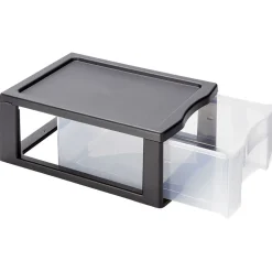 Tour de rangement 1 tiroir format A4 transparent et noir