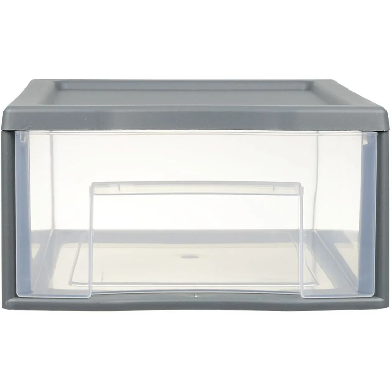 Tour de rangement 1 tiroir format A4 transparent et gris