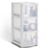Tour de rangement 5 tiroirs plastique blanc 37x27xH103cm