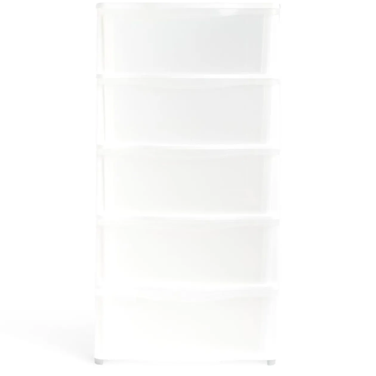 Tour de rangement 5 tiroirs plastique blanc 37x27xH103cm