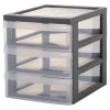 Tour de rangement A5 3 tiroirs grise et transparente 6 L