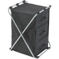 Tour de rangement pliable 3 tiroirs noir