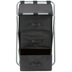 Tour de rangement pliable 3 tiroirs noir