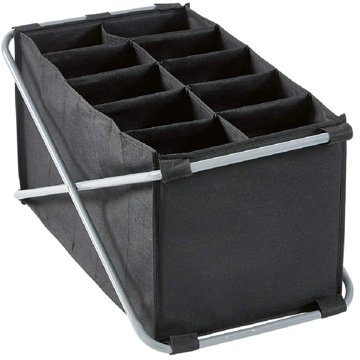 Tour de rangement pliable 10 compartiments noir