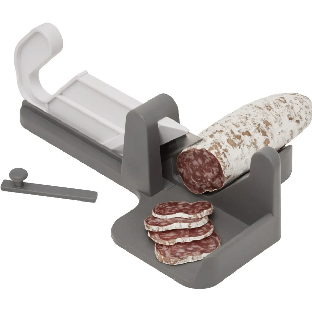 Trancheuse à saucisson gris blanc