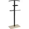 Valet en métal noir avec socle effet bois