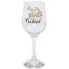 Verre à cocktail à pied transparent avec inscription 48 cl x2