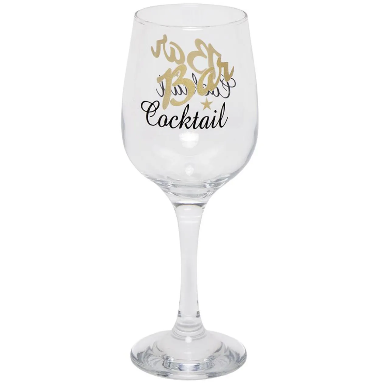 Verre à cocktail à pied transparent avec inscription 48 cl x2