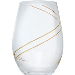 Verre à eau avec ruban doré x4