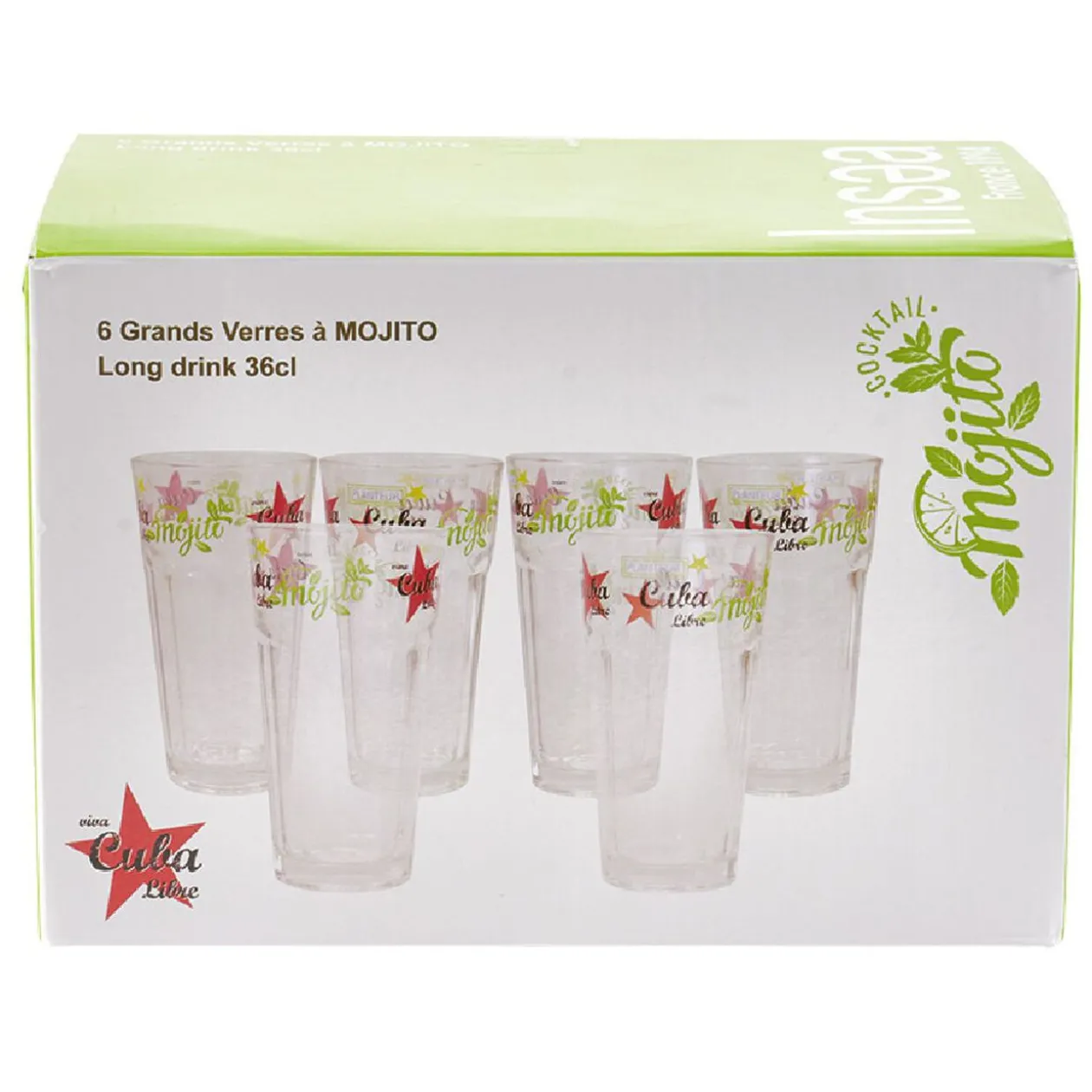 Verre à mojito long drink 36 cl x6