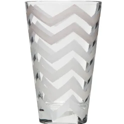Verre à orangeade design géométrique chevron blanc