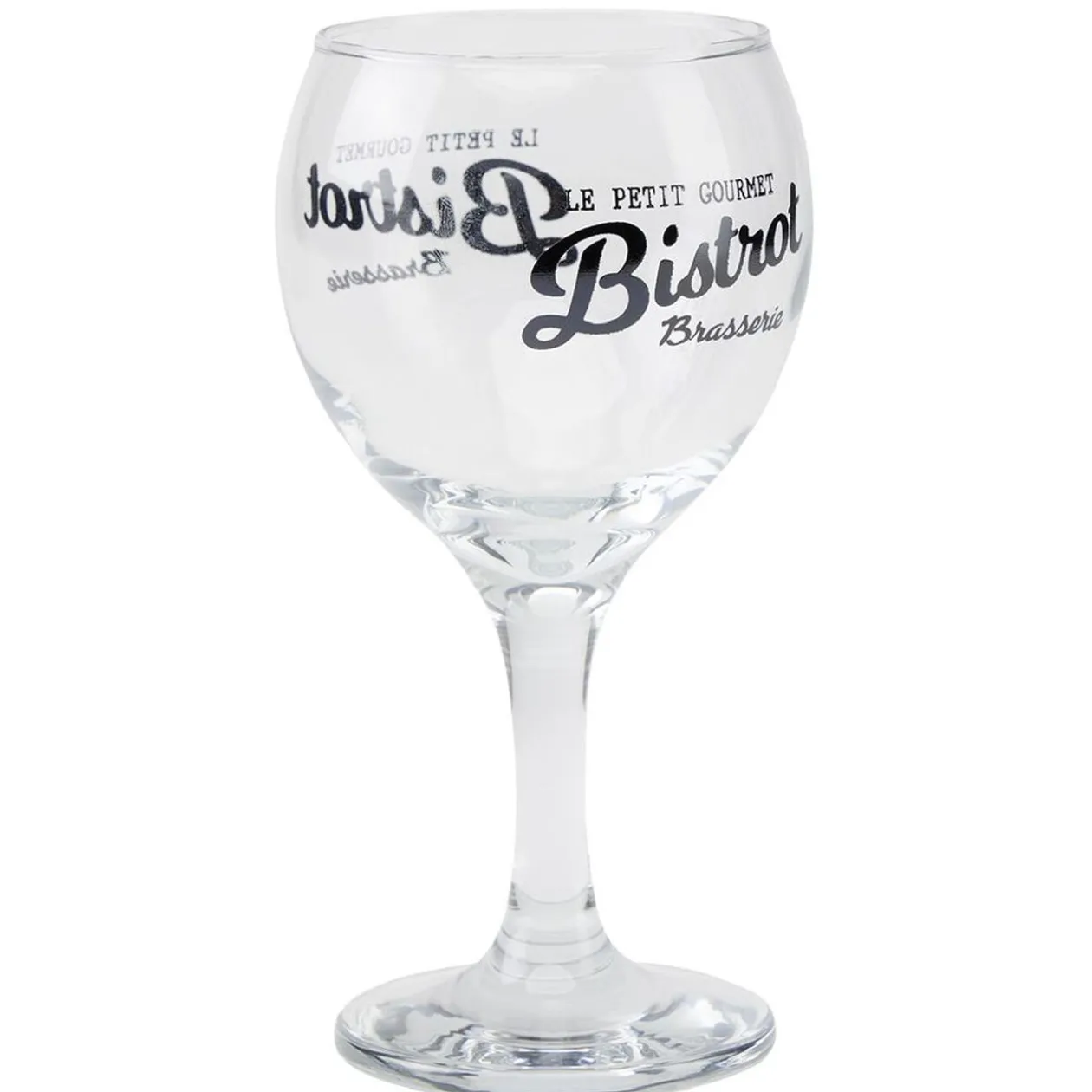 Verre à pied en verre transparent design Bistrot x6