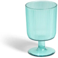 Verre à pied strié 300ml plastique Ø8xH12,5cm- 3 coloris