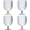 Verre à vin en plastique réutilisable x4
