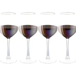 Verre à vin transparent irisé x4