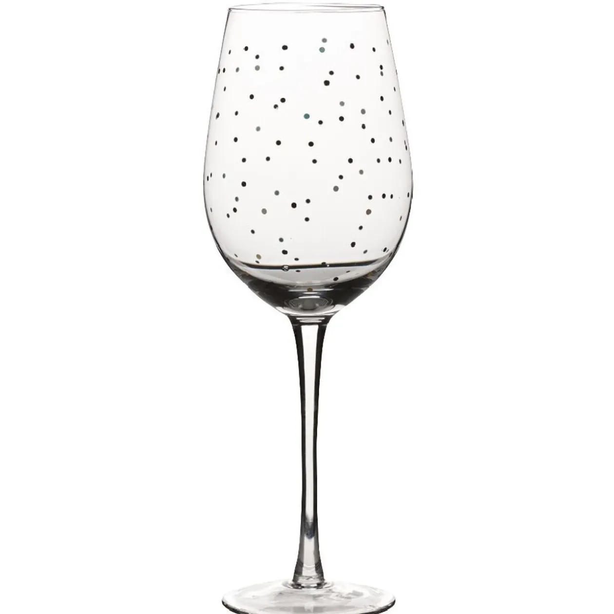 Verre à vin transparent motif pois