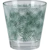 Verre bas style tropical motif feuillage 25cl x3