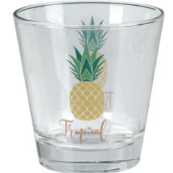 Verre bas style tropical motif ananas 25cl
