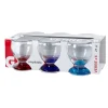 Verre bas sur pied coloré x6
