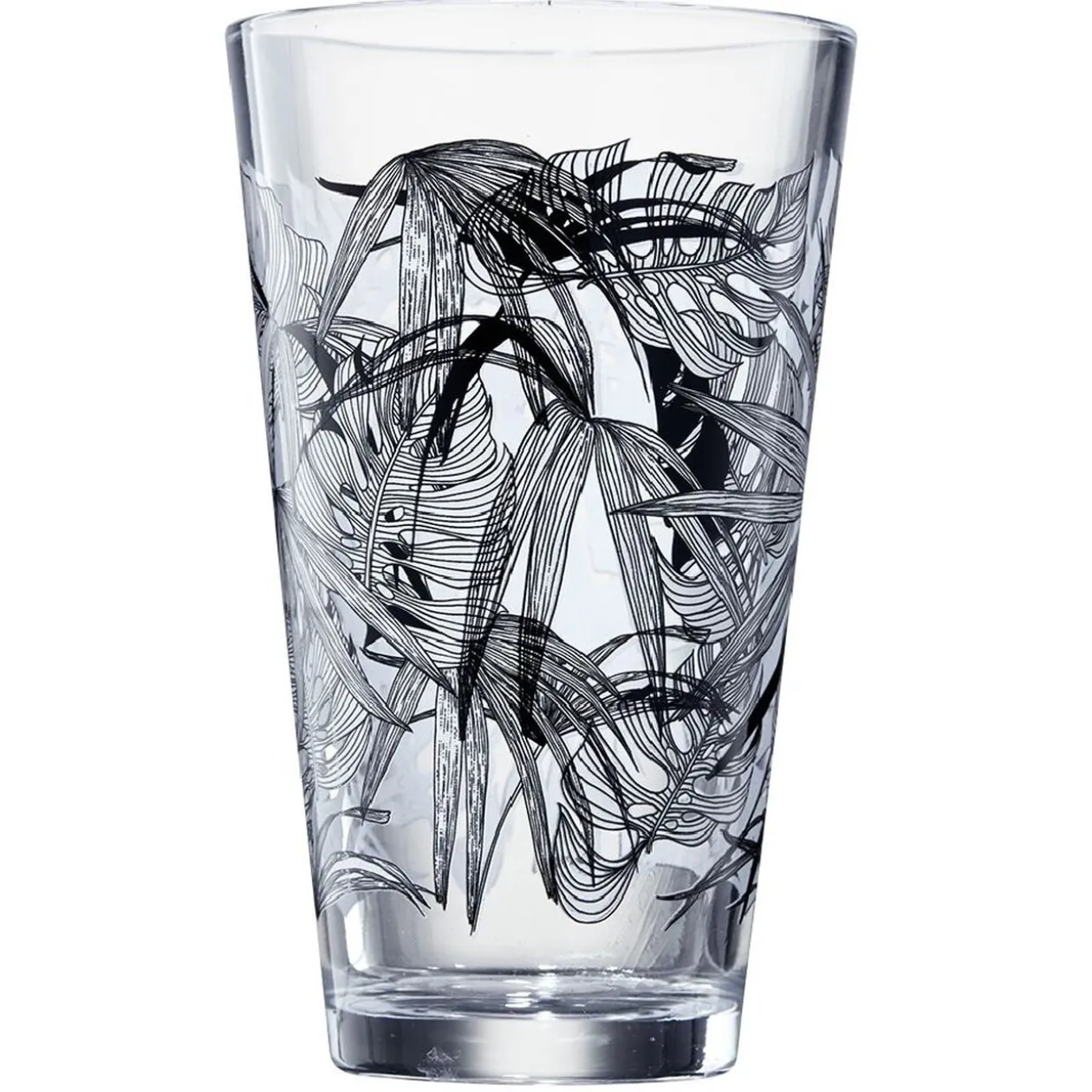 Verre conique bas motif feuillage 32,5 cl x3