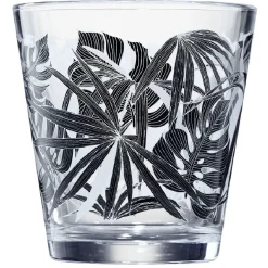 Verre conique bas motif feuillage 25,5 cl x3