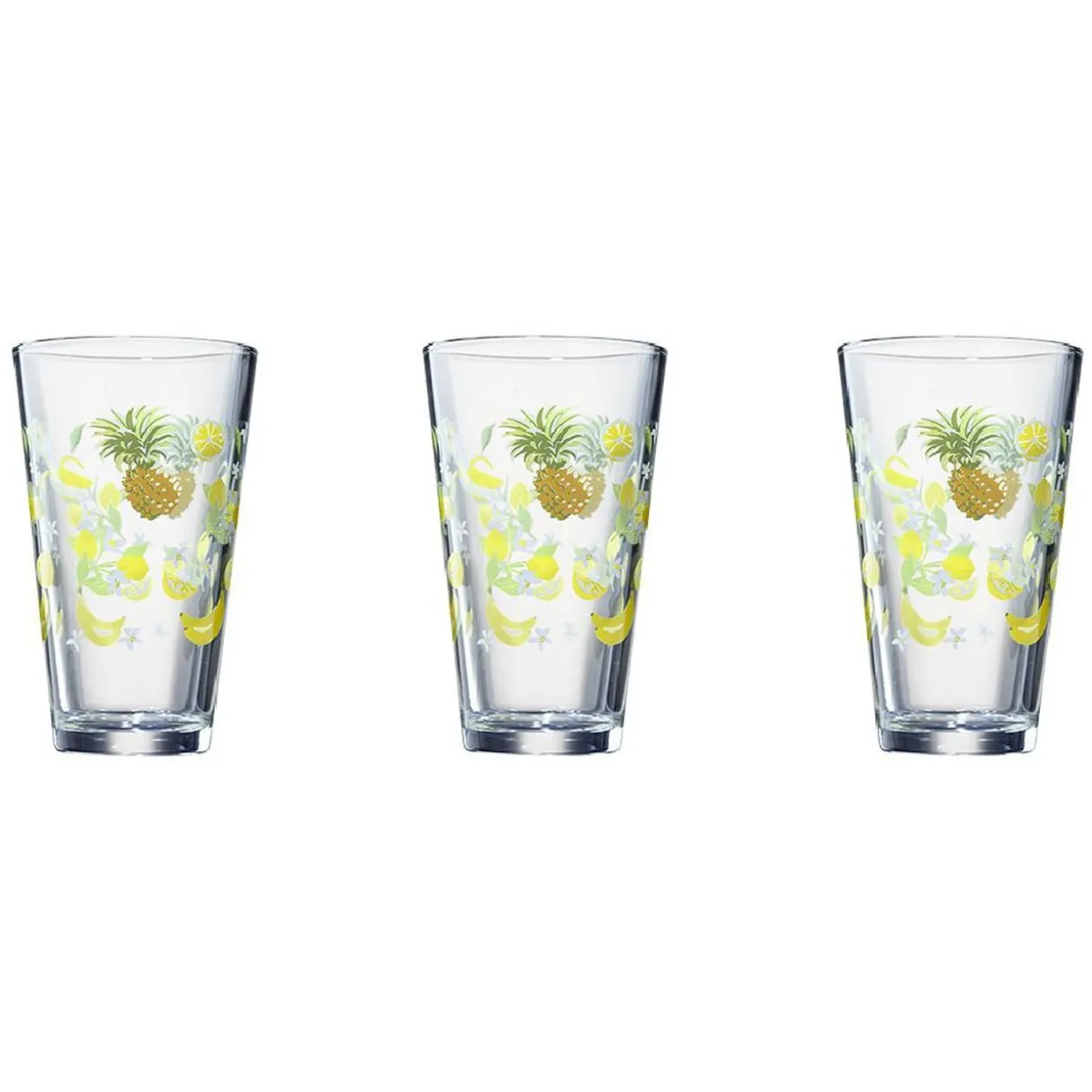 Verre conique haut motif exotique 32,5 cl x3