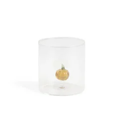 Verre décor citrouille 350ml Ø8xH8,5cm