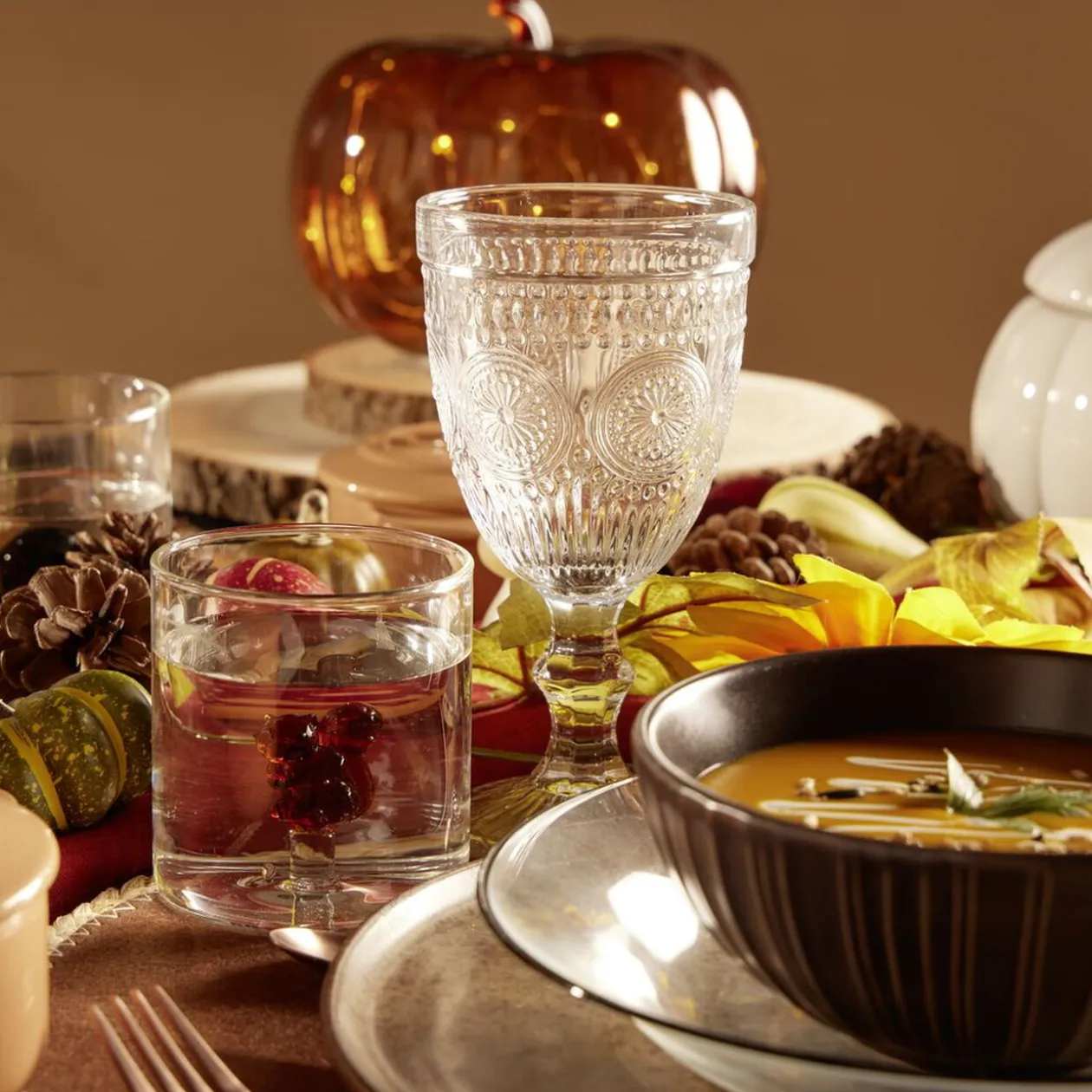 Verre décor écureuil 350ml Ø8xH8,5cm