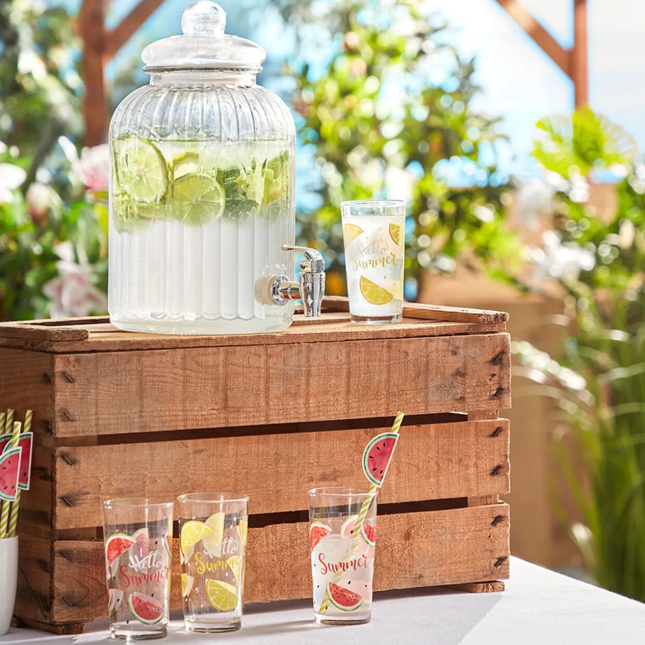 Verre haut citron Hello Summer x 6