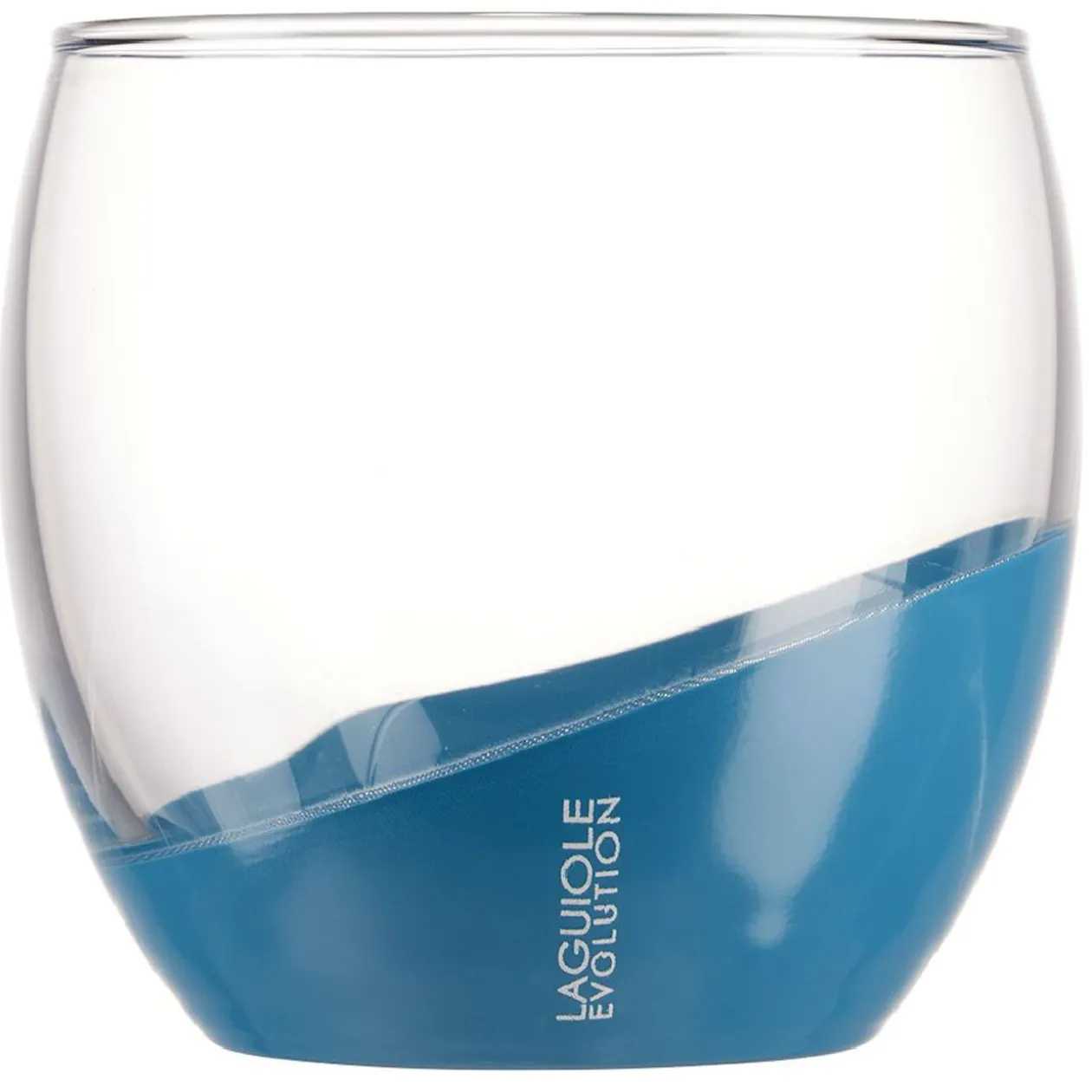 Verre Laguiole Evolution petit modèle transarent et bleu 34,5 cl