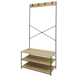 Vestiaire métal et bois 3 étagères 4 crochets L80x40xH170cm