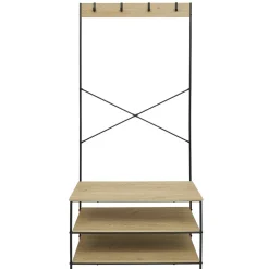 Vestiaire métal et bois 3 étagères 4 crochets L80x40xH170cm