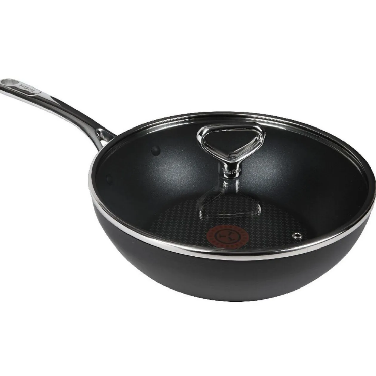 Wok Tefal Reserve Collection tous feux couvercle verre