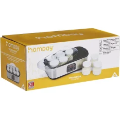 Yaourtière 8 pots en aluminium gris