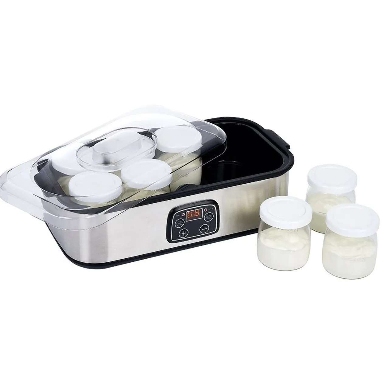 Yaourtière 8 pots en aluminium gris